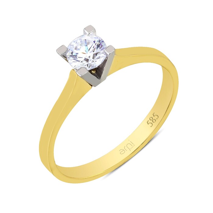 Arnigold - Solitaire Yellow/White Gold Ring