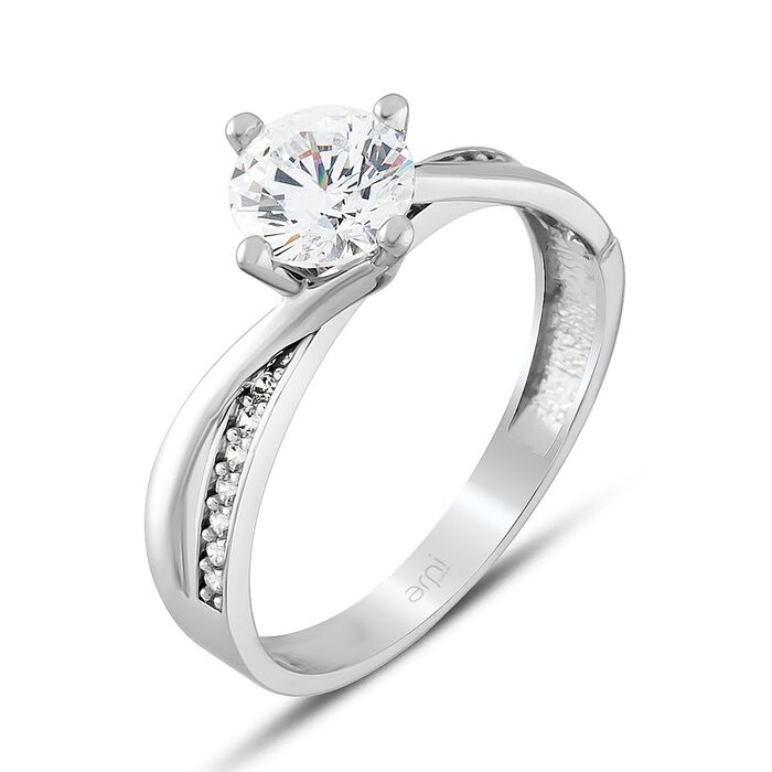 Solitaire White Gold Ring