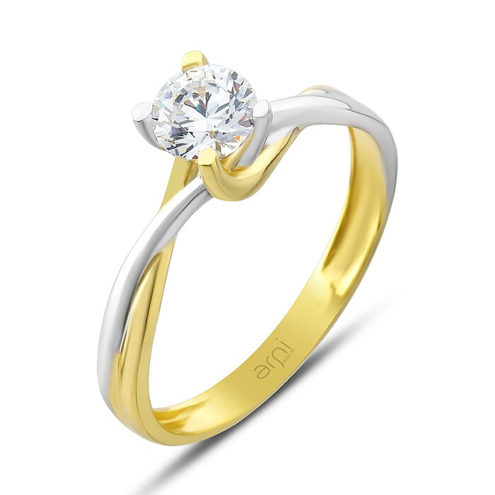 Arnigold - Solitaire Yellow / White Gold Ring